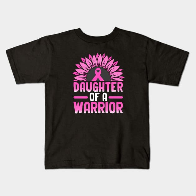 Daughter of a Warrior Breast Cancer Kids T-Shirt by Astramaze
